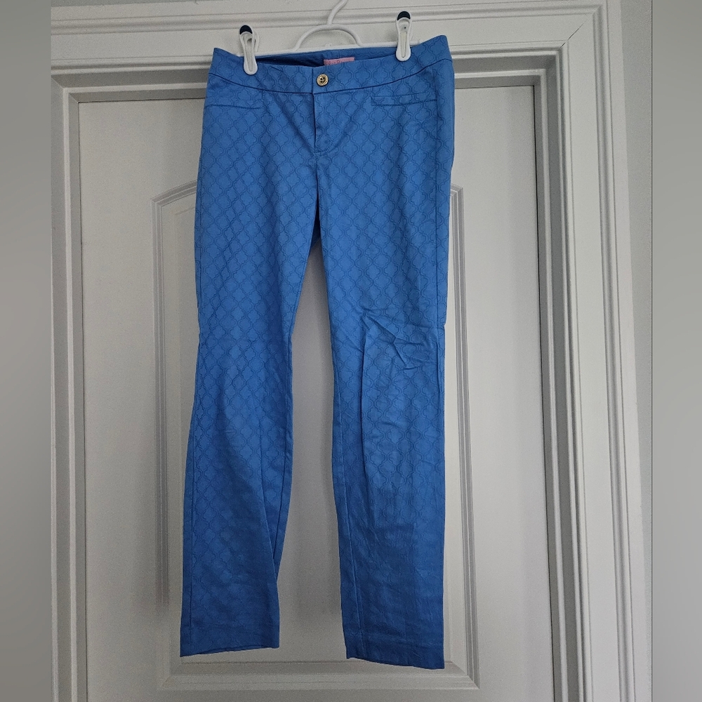 Lilly Pulitzer Blue Jacquard Kelly Pants